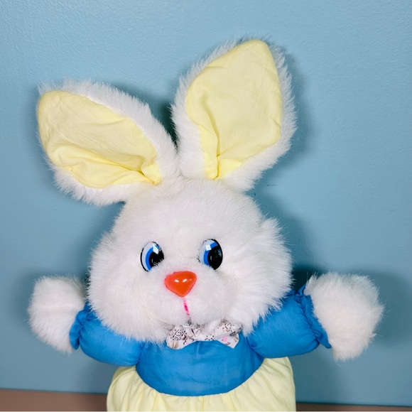 VTG 90'S Bunny Rabbit Nylon 11” To Tip Ears Stuffed Animal Plush TAIWAN - Picture 2 of 8